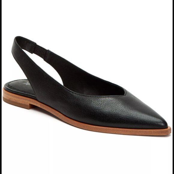 FRYE Kenzie Slingback Flats Black with Brown Base - Women's sz 7 - Picture 1 of 6